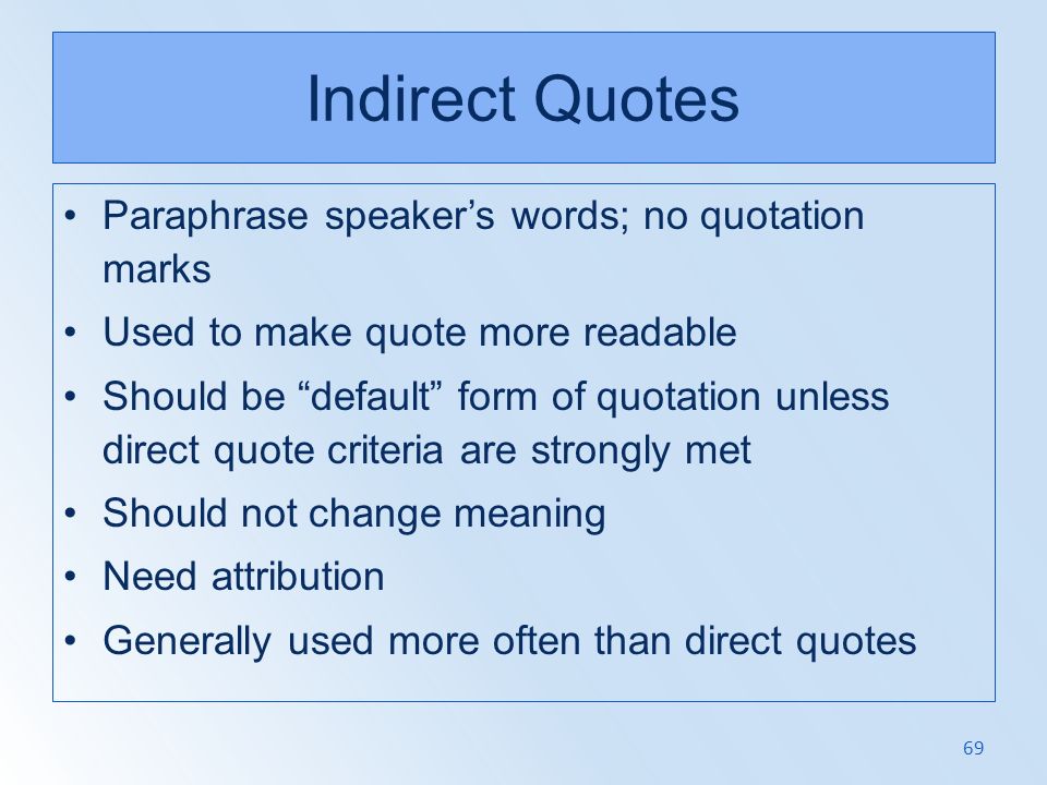 Quoting and Paraphrasing
